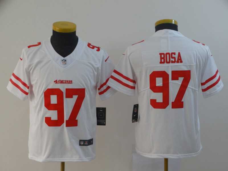 Youth Nike 49ers 97 Nick Bosa White 2019 NFL Draft First Round Pick Vapor Untouchable Limited Jersey,We sell and wholesale Youth Nike 49ers 97 Nick Bosa White 2019 NFL Draft First Round Pick Vapor Untouchable Limited Jersey on line form chian!